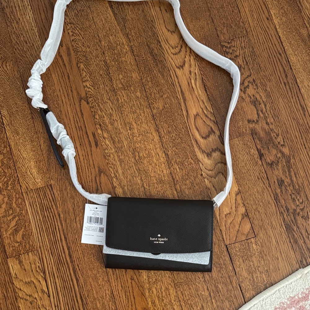 kate spade Black and Silver Crossbody Wallet